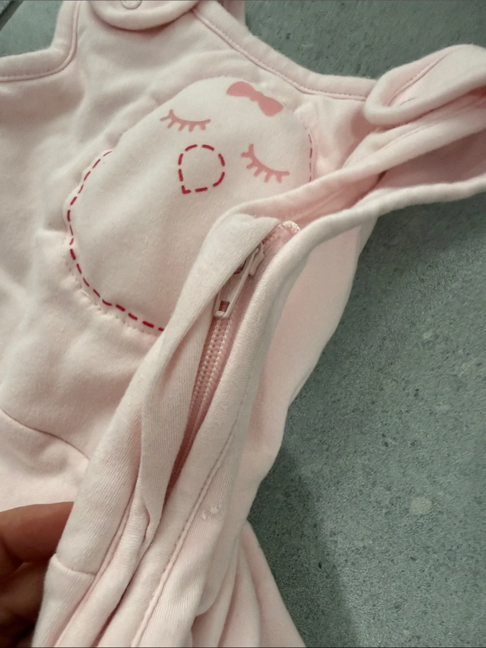 Nested Bean Light Pink Sleep Sack with Owl Embroidery
